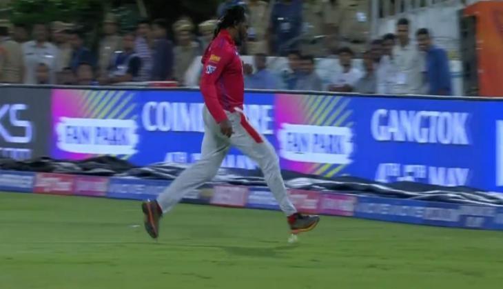 Chris Gayle Kicks It to the boundary