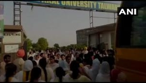 Students in Akal University protest after girls forced to strip over used sanitary pad