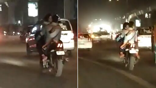 Delhi: Caught on Camera! Couple makes out on moving bike; ‘where’s the helmet?’ asks netizens after video goes viral