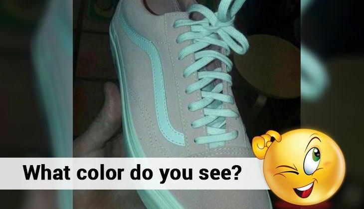teal color sneakers