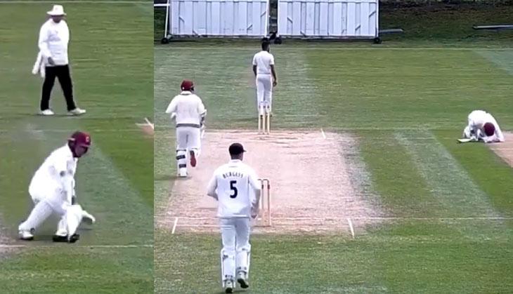 Batsman falling down while running in between the wicket