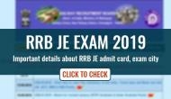 RRB JE Admit Card 2019: Exam city, e-call letter and exam pattern, here's all you need to know