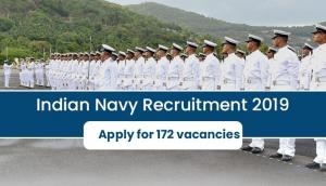 Indian Navy Recruitment 2019: Apply for latest vacancies released for 172 posts; read selection process details