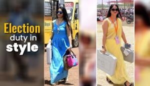 Election duty in style: Tale of two gorgeous ladies and EVM, see viral pics