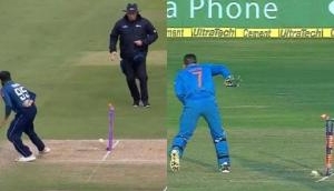 WATCH: Adil Rashid makes MS Dhoni look small with his no-look run out against Pakistan