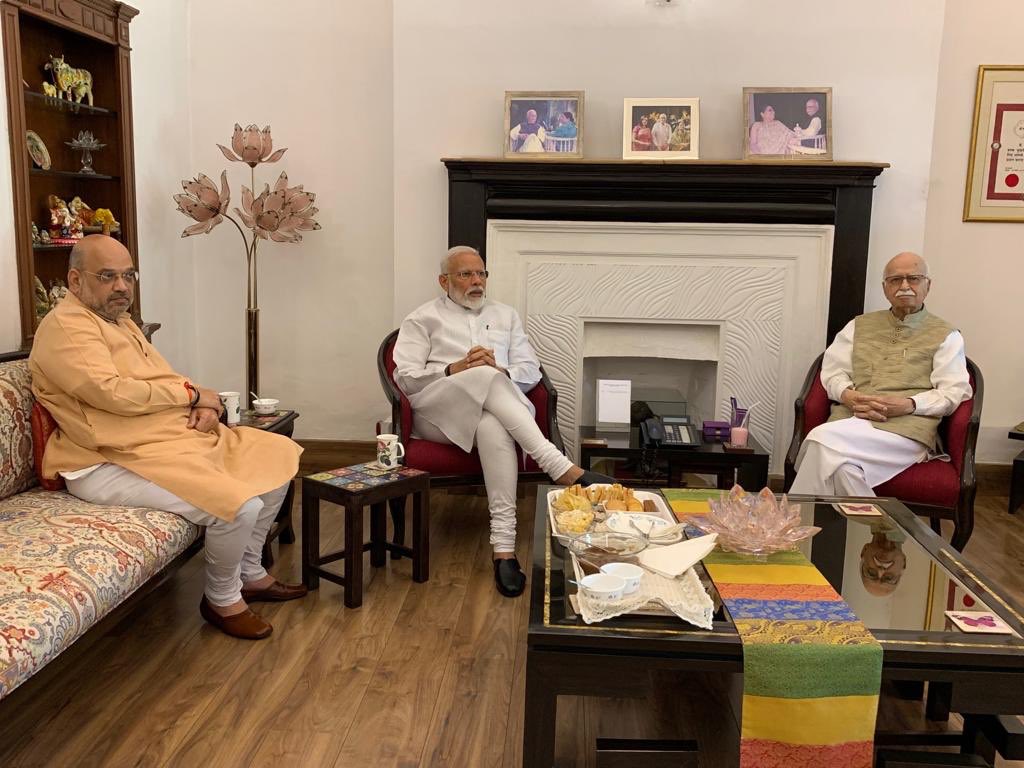 PM Modi, Amit Shah meet veteran leaders LK Advani, Murli Manohar Joshi day after poll victory