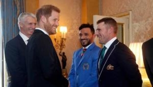 Prince Harry sledges Australian skipper Aaron Finch at Buckingham Palace