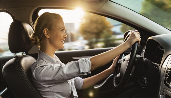 woman drives