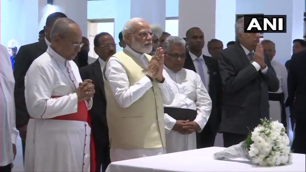 PM Modi visits St Anthony's Church in Colombo, pays tribute to deceased of Easter terror attack