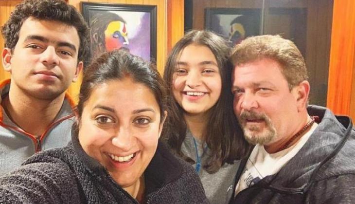 Smriti Irani shares adorable pic of hubby Zubin Irani and son; her caption wins Internet