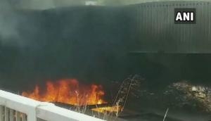Delhi: Fire breaks out in scrap pile under Barapullah flyover
