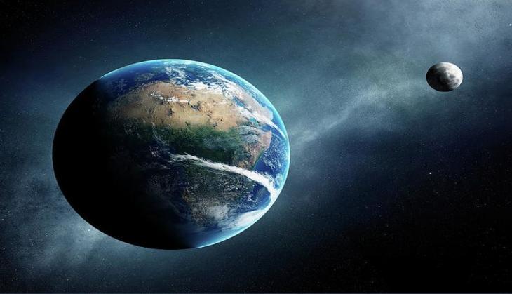 moon and earth