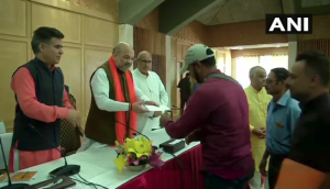 Jammu-Kashmir: Amit Shah distributes cheques to kin of BJP workers killed by terrorists