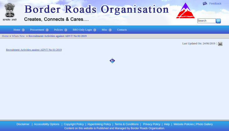BRO Recruitment 2019: Few days left to apply for over 700 vacancies; 10 pass apply now