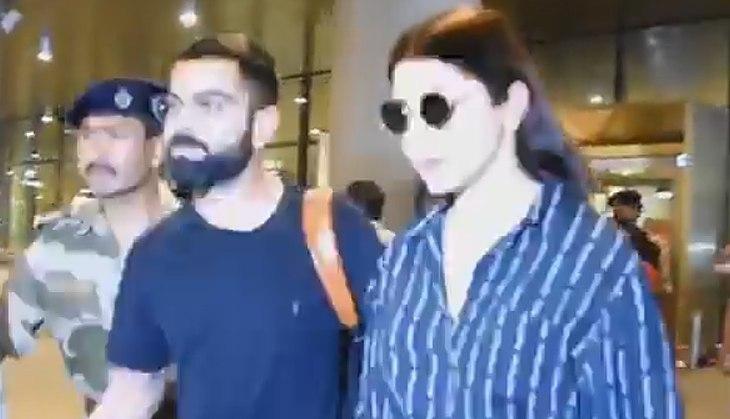 Power couple #ViratKohli and #AnushkaSharma return to the bay