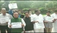 Congress MPs protests in Parliament premises over Sonbhadra violence