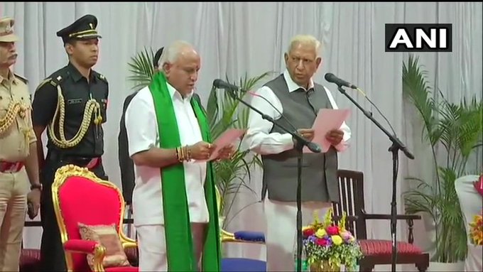 BS Yediyurappa takes oath as chief minister of Karnataka for fourth time