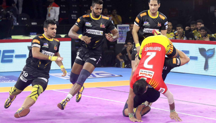 Telugu titans register First Win beat Gujarat FortuneGiants
