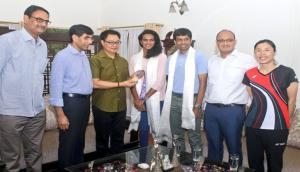 Kiren Rijiju meets PV Sindhu, says shuttler made India proud