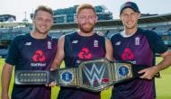 England cricket team get WWE championship belt from Triple H after World Cup heroics