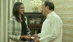 Vice President Venkaiah Naidu meets PV Sindhu after her historic win