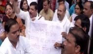 AAP MP Sanjay Singh protests outside residence of BJP leader Vijay Goel