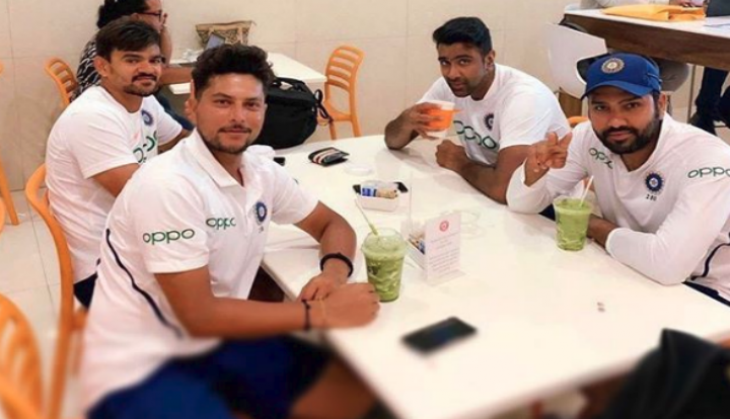 Ashwin with Rohit and Kuldeep