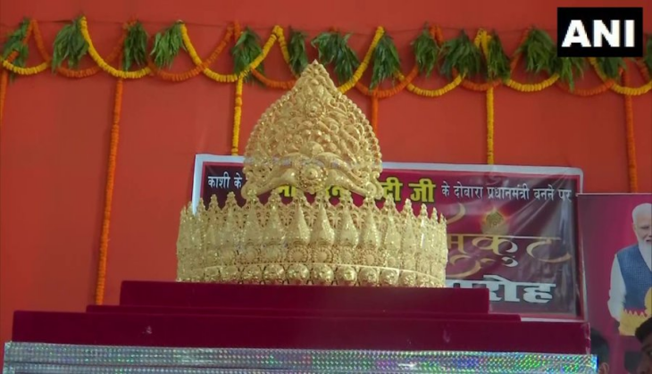 Varanasi: To mark PM Modi's birthday, fan offers 1.25 kg gold crown at Sankat Mochan Temple