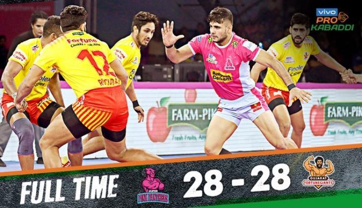 Gujarat Fortunegiants vs Jaipur Pink Panthers Match Drawn