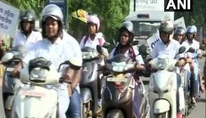 Bhubaneswar: Women's bike rally organised to spread awareness about wearing helmets