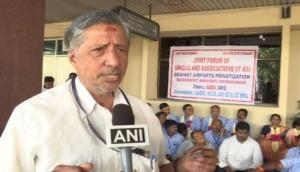Hyderabad Airport employees stage protest against privatisation of airports