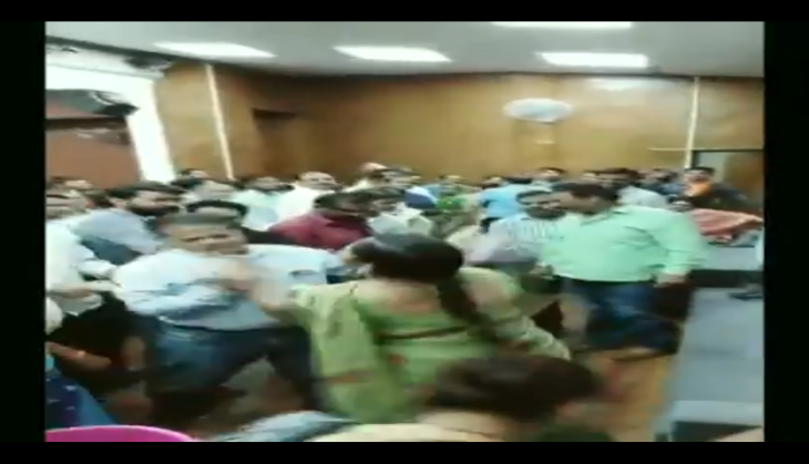 Viral Video: MP Woman hits govt official with slipper
