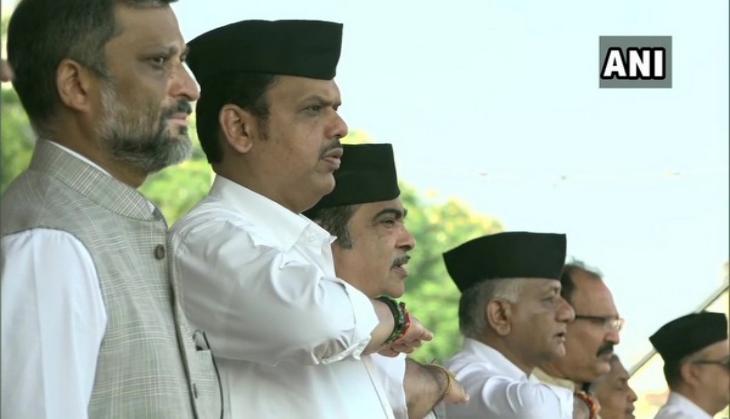 Maharashtra CM Devendra Fadanvis, Nitin Gadkari, others attend RSS Vijaydashmi event