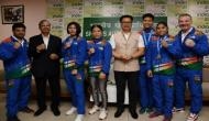 Sports Minister Kiren Rijiju felicitates Indian women boxers