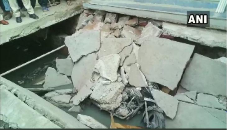 Rajasthan: Two persons injured after footpath built over a drain collapses in Sirohi
