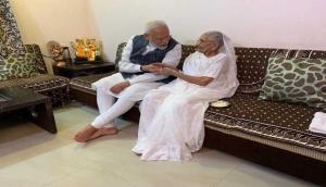 PM Modi meets his mother in Gandhinagar 