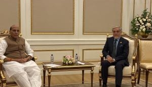 Rajnath Singh meets Afghan Chief Executive Abdullah Abdullah in Tashkent