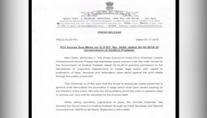 Press Council of India expresses concern over Andhra govt's order granting permission to initiate action against 'defamatory news'