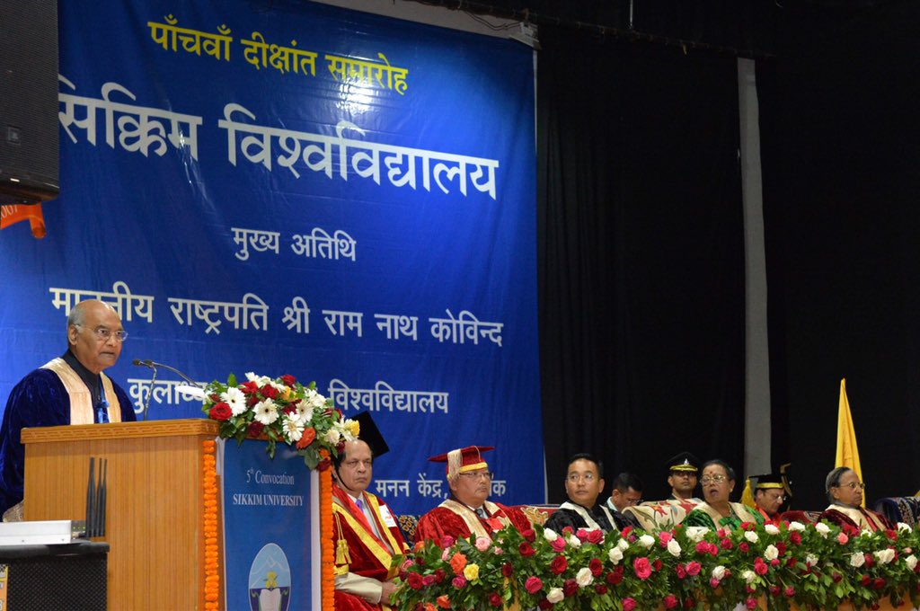 President Kovind lauds Sikkim for atmosphere of peace, harmony