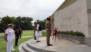 Rajnath Singh visits Kranji War Memorial in Singapore, pays tribute to those died during WW-II