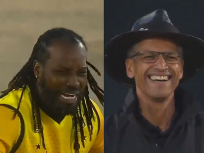 Watch: Chris Gayle cries like baby after umpire signals not out during MSL match