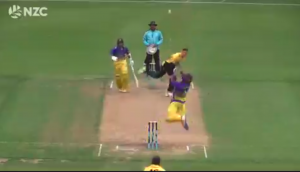 Watch: New Zealand batsman Neil Broom stuns everyone with quirky lofted shot