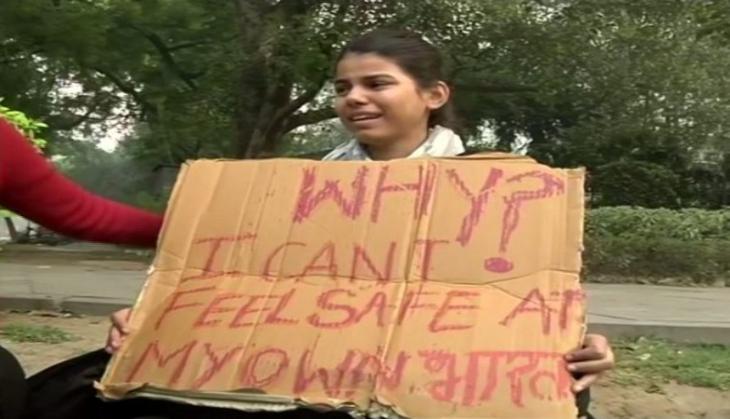Veterinary doctor rape-murder: Delhi girl sits on protest against police over lack of women safety
