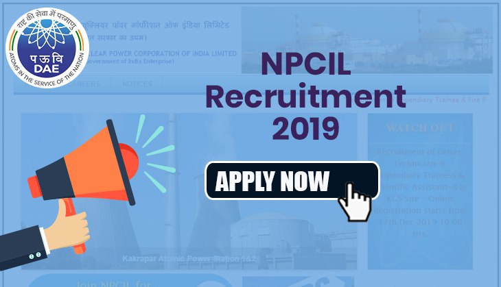 NPCIL Recruitment 2019: Vacancies released for Scientific Assistant, Driver and other posts