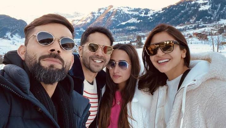 Virat Kohli-Anushka Sharma stumbles into Varun Dhawan-Natasha in Switzerland; see pics