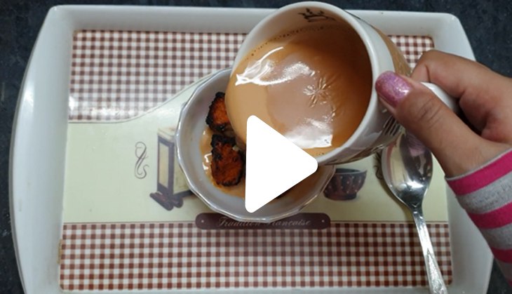 Bizarre! Woman eats Chicken Tikka dipped in Chai; video will make you throw up