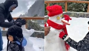 MS Dhoni and daughter Ziva throw snow balls on each other in Mussoorie; watch video