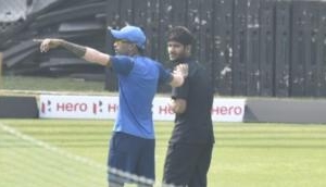 Hardik Pandya takes part in practice session with Indian team at Wankhede Stadium