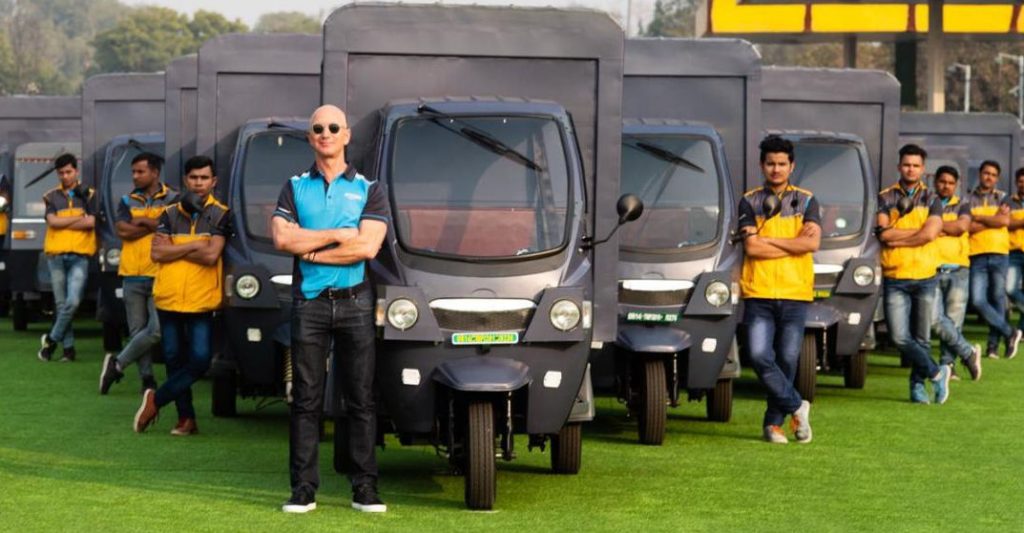Jeff Bezos gift for India: Amazon rolls out new electric delivery rickshaws [Video]