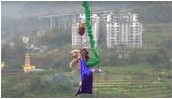 Chinese theme park forces pig to bungee jump from 223-foot high tower; faces backlash